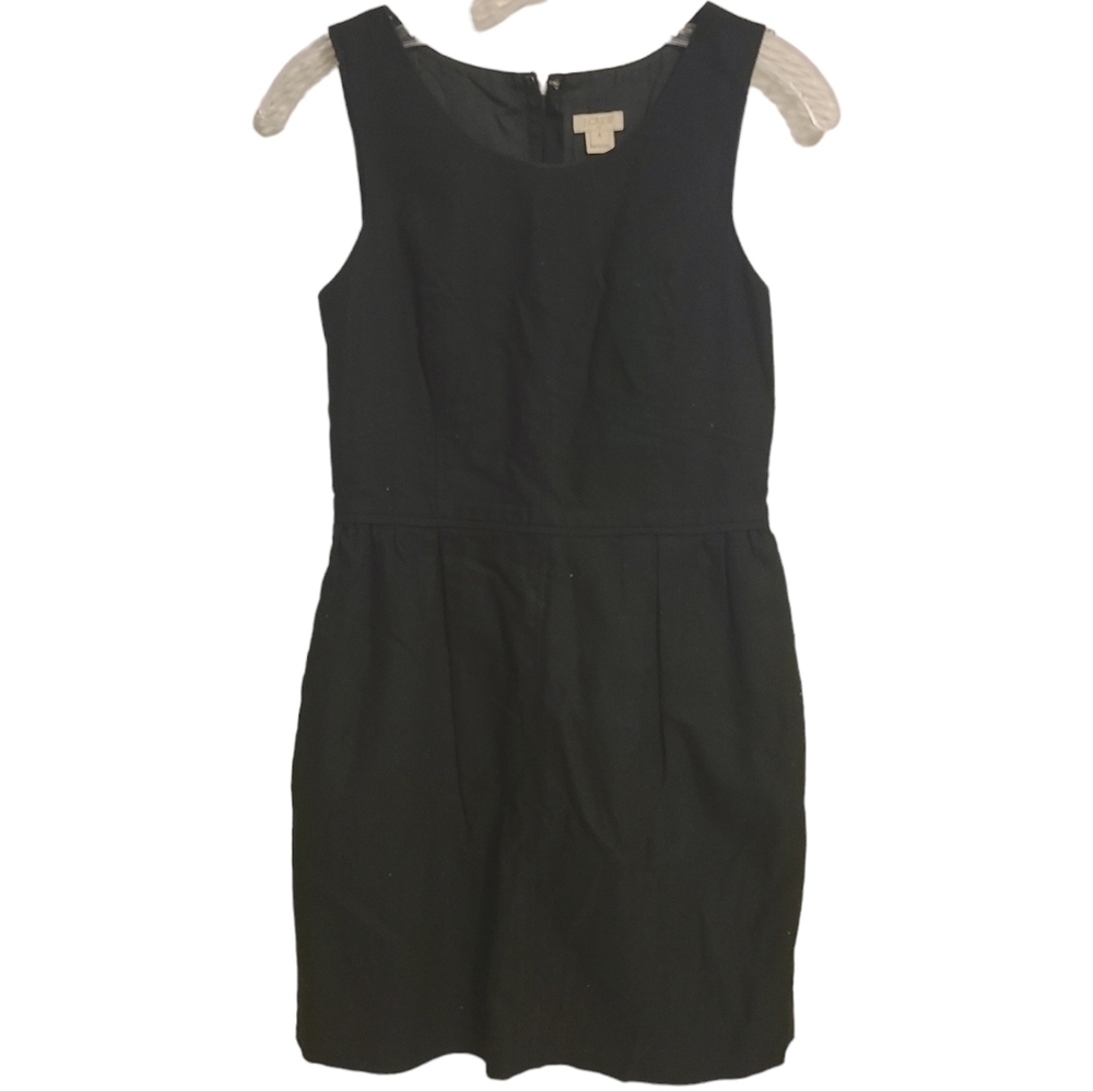 J. Crew Factory | Classic Little Black Textured Fit and Flare Dress (Size 4)